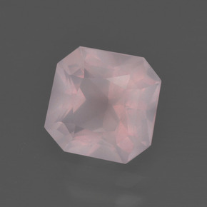 Quartzo rosa rosa natural 2,17ct, corte esmeralda, transparente
