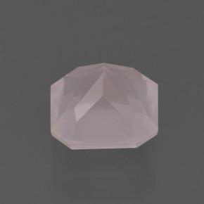 Quartzo rosa rosa natural 2,17ct, corte esmeralda, transparente