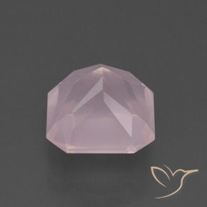 Quartzo Rosa Luz rosa Natural 4.57ct, Corte Octógono / Esmeralda, Transparente