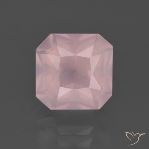 4.41ct Natural rosa médio Quartzo Rosa, Corte Esmeralda, Transparente