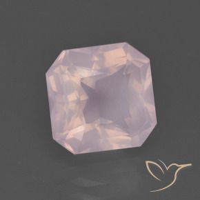 Quartzo Rosa Rosa Claro Rosa Natural 4.41ct, Corte Octógono / Esmeralda, Transparente