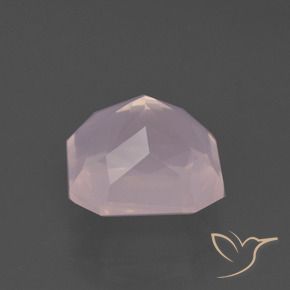 Quartzo Rosa Rosa Claro Rosa Natural 4.41ct, Corte Octógono / Esmeralda, Transparente