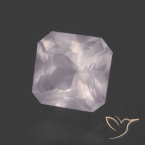 Quartzo Rosa Rosa bem claro Natural 3.88ct, Corte Octógono / Esmeralda, Transparente