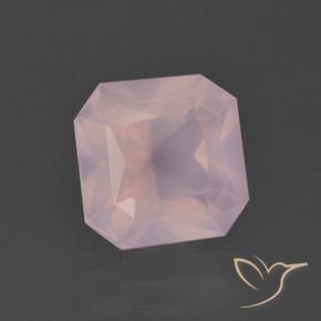 Quartzo Rosa rosa médio Natural 3.98ct, Corte Octógono / Esmeralda, Transparente