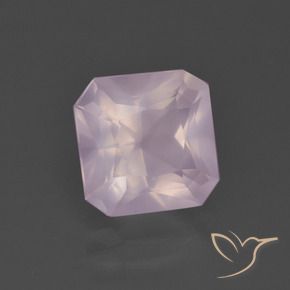Quartzo Rosa Rosa Cereja Claro Natural 3.08ct, Corte Octógono / Esmeralda, Transparente