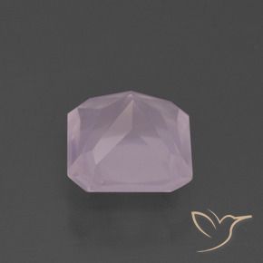 Quartzo Rosa Rosa Cereja Claro Natural 3.08ct, Corte Octógono / Esmeralda, Transparente