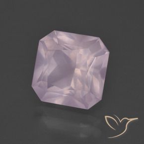 Quartzo Rosa Rosa Cereja Claro Natural 5.50ct, Corte Octógono / Esmeralda, Transparente