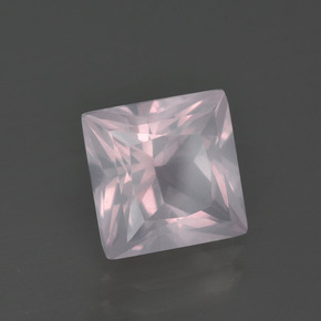 Quartzo rosa rosa natural 3,01ct, quadrado, transparente