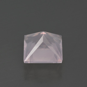 Quartzo rosa rosa natural 3,01ct, quadrado, transparente