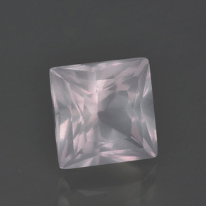 Quartzo rosa rosa natural 3,40ct, quadrado, transparente
