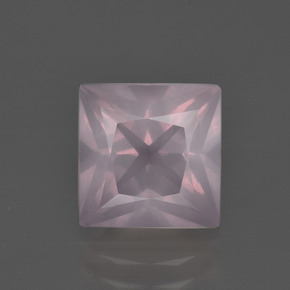 Quartzo rosa rosa natural 3,23ct, quadrado, transparente
