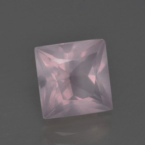 Quartzo rosa rosa natural 3,23ct, quadrado, transparente