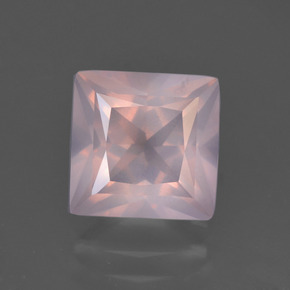 Quartzo rosa rosa natural 3,15ct, quadrado, transparente