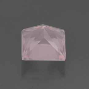 Quartzo rosa rosa natural 3,15ct, quadrado, transparente