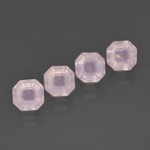 Pedras preciosas de quartzo rosa rosa natural de 5,73 ct, corte esmeralda, transparente