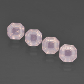 Pedras preciosas de quartzo rosa rosa natural de 5,73 ct, corte esmeralda, transparente