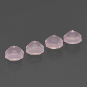 Pedras preciosas de quartzo rosa rosa natural de 5,73 ct, corte esmeralda, transparente