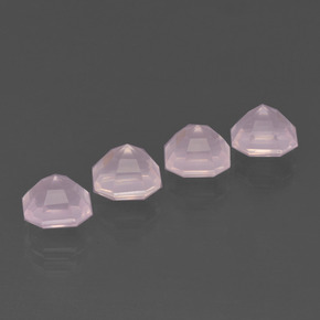 Pedras preciosas de Quartzo Rosa Luz rosa natural de 5.64 ct, Corte Esmeralda, Transparente
