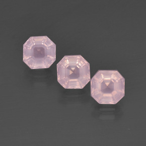Pedras preciosas de Quartzo Rosa Luz rosa natural de 4.33 ct, Corte Esmeralda, Transparente