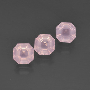 Pedras preciosas de Quartzo Rosa Luz rosa natural de 4.33 ct, Corte Esmeralda, Transparente