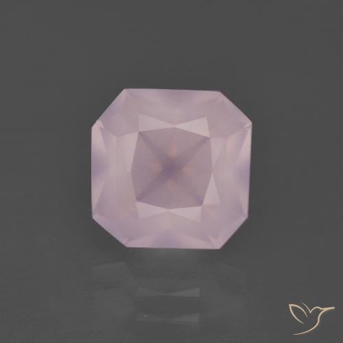 Quartzo rosa rosa natural 3,02ct, corte esmeralda, transparente