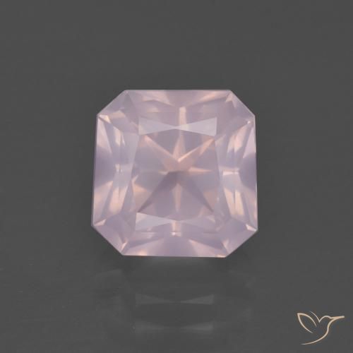 3.26ct Natural Luz rosa Quartzo Rosa, Corte Esmeralda, Transparente