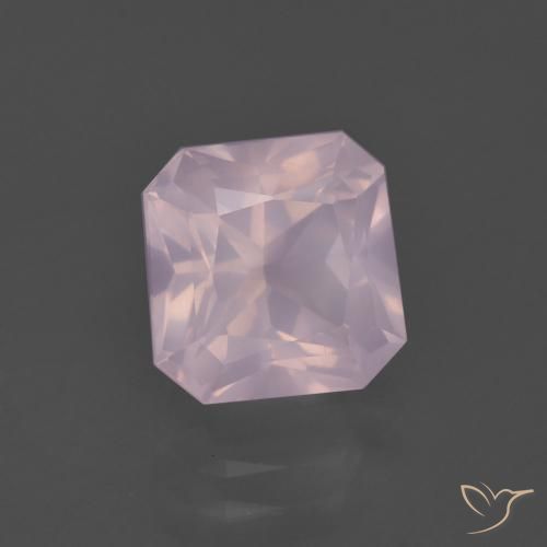 Quartzo Rosa Luz rosa Natural 3.26ct, Corte Octógono / Esmeralda, Transparente