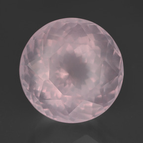 Quartzo rosa rosa natural 13,33ct, corte redondo, transparente