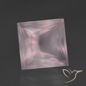 Quartzo Rosa Rosa Claro Rosa Natural 6.71ct, Quadrado, Transparente
