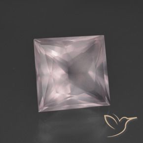 Quartzo Rosa Rosa Rosa bem claro Natural 6.40ct, Quadrado, Transparente