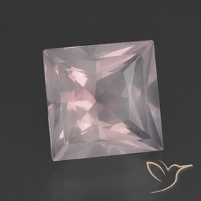 Quartzo Rosa Rosa Claro Rosa Natural 5.77ct, Quadrado, Transparente
