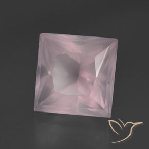 Quartzo Rosa Rosa Claro Rosa Natural 4.26ct, Quadrado, Transparente