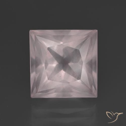 5.46ct Natural Rosa bem claro Quartzo Rosa, Quadrado, Transparente