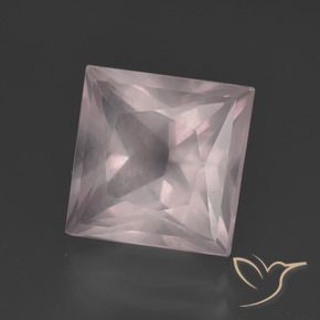 Quartzo Rosa Rosa bem claro Natural 5.46ct, Quadrado, Transparente