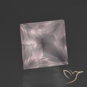Quartzo Rosa Rosa bem claro Natural 5.60ct, Quadrado, Transparente