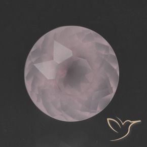 Quartzo Rosa Rosa bem claro Natural 6.47ct, Redondo, Transparente