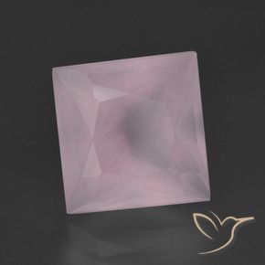 Quartzo Rosa Rosa chiclete Natural 4.96ct, Quadrado, Transparente