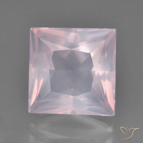 Quartzo Rosa Luz rosa Natural 5.34ct, Quadrado, Transparente