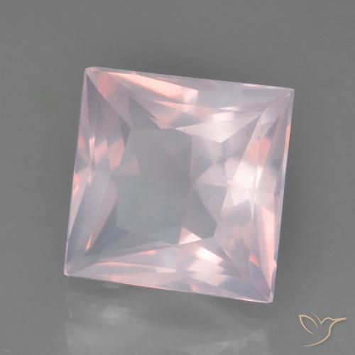 Quartzo Rosa Luz rosa Natural 5.34ct, Quadrado, Transparente