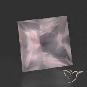 Quartzo Rosa Luz rosa Natural 6.35ct, Quadrado, Transparente