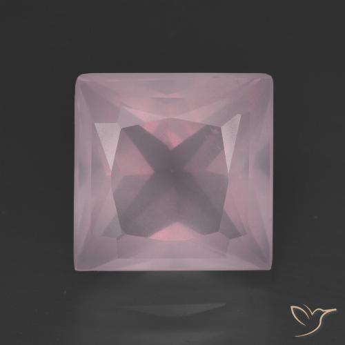 4.47ct Natural Luz rosa Quartzo Rosa, Quadrado, Transparente