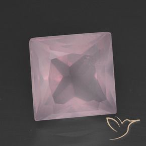 Quartzo Rosa Luz rosa Natural 4.47ct, Quadrado, Transparente