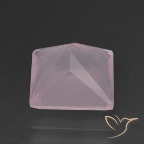 Quartzo Rosa Luz rosa Natural 4.47ct, Quadrado, Transparente