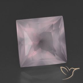 Quartzo Rosa Luz rosa Natural 7.22ct, Quadrado, Transparente