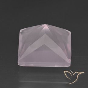 Quartzo Rosa Luz rosa Natural 7.22ct, Quadrado, Transparente