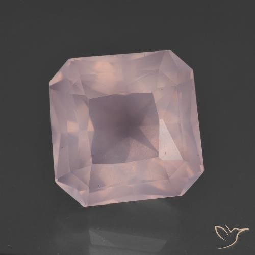 10.31ct Natural Luz rosa Quartzo Rosa, Corte Esmeralda, Transparente