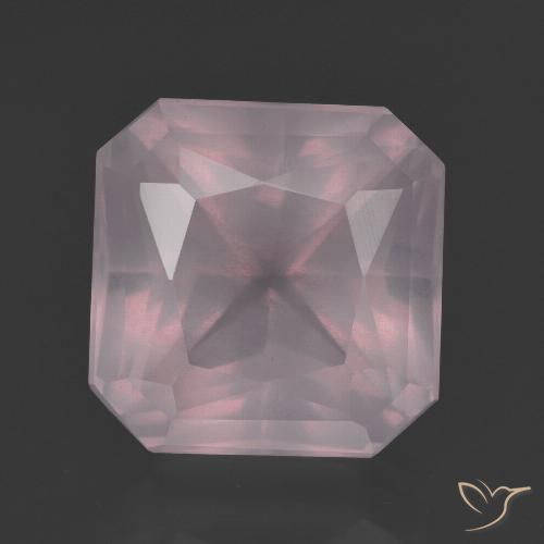 9.58ct Natural Luz rosa Quartzo Rosa, Corte Esmeralda, Transparente