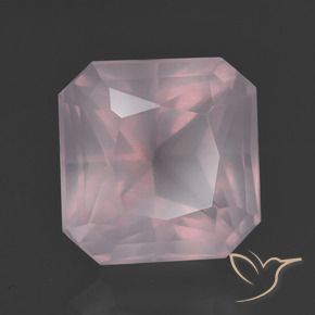 Quartzo Rosa Luz rosa Natural 9.58ct, Corte Octógono / Esmeralda, Transparente