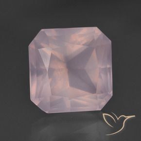 Quartzo Rosa Rosa Claro Rosa Natural 10.08ct, Corte Octógono / Esmeralda, Transparente