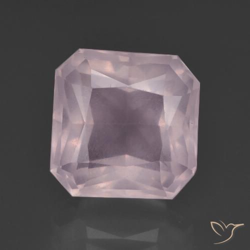 8.63ct Natural Luz rosa Quartzo Rosa, Corte Esmeralda, Transparente